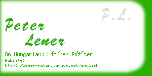 peter lener business card